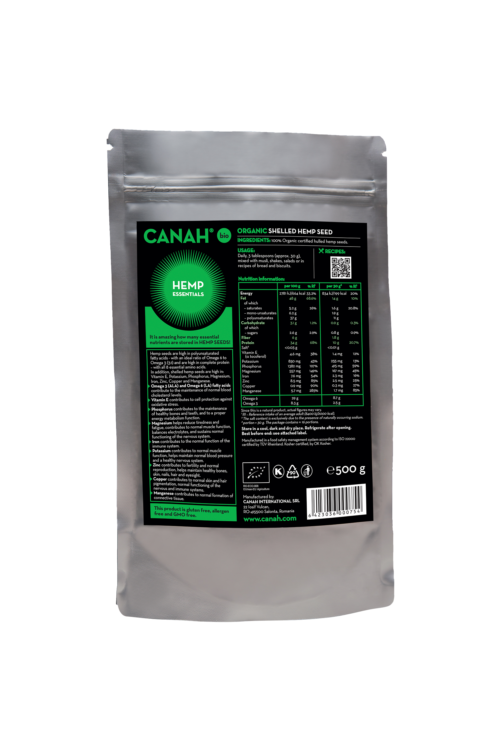 Canah SHELLED HEMP SEEDS 500 g